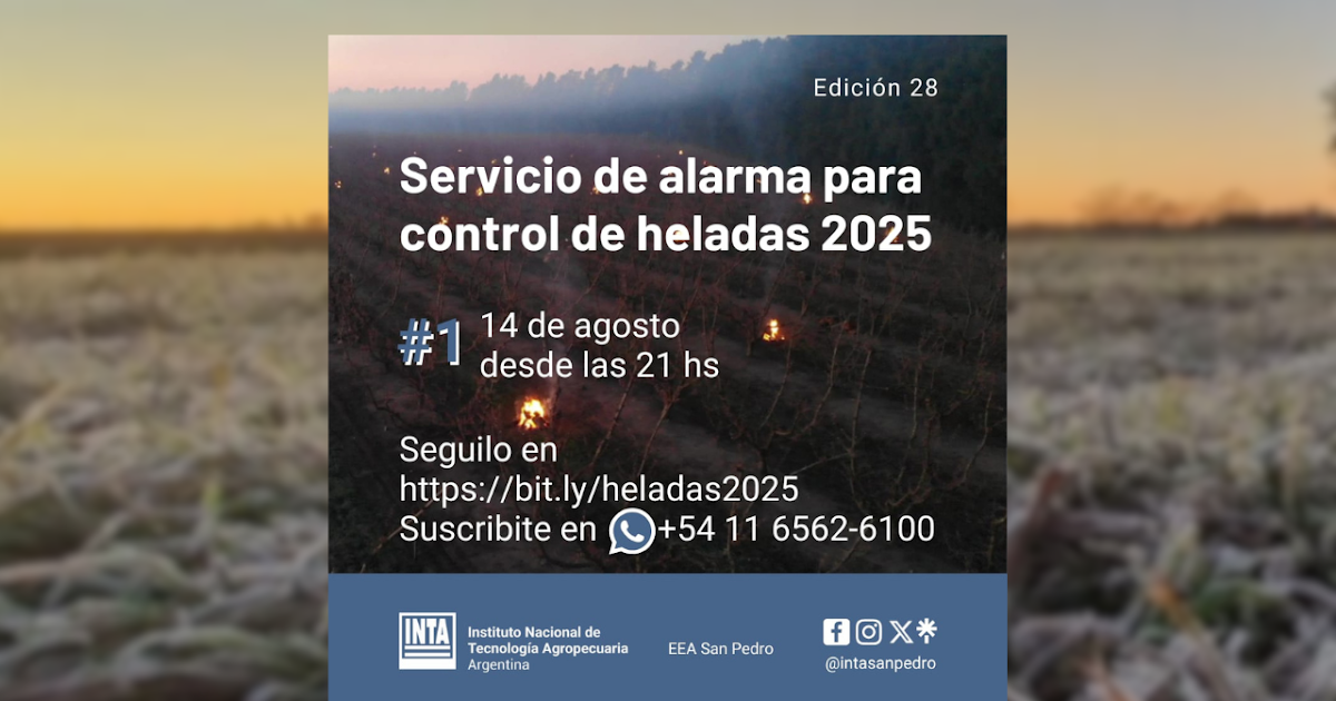 El INTA San Pedro pone en marcha el servicio de alarma para el control de heladas | FM Avenida