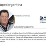 La Federación Argentina de Periodistas Deportivos irá a la AFA por la agresión a Augusto Azimonti | FM Avenida