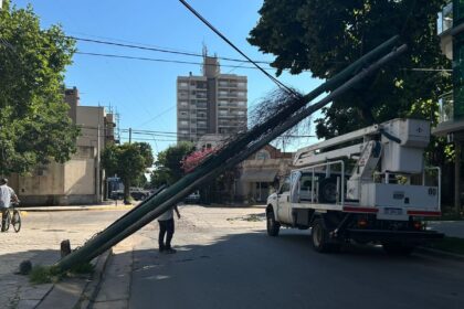 Camión enganchó cables y arrastró postes en 3 de Febrero y Salta | FM Avenida