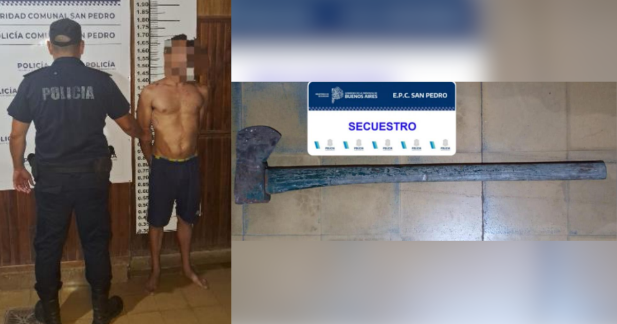 Detienen a un hombre que atacó con un hacha la moto de su cuñado e intentó agredir a la policía | FM Avenida