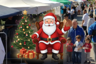 Papá Noel en el Paseo Público en el marco de la Feria de Emprendedores | FM Avenida