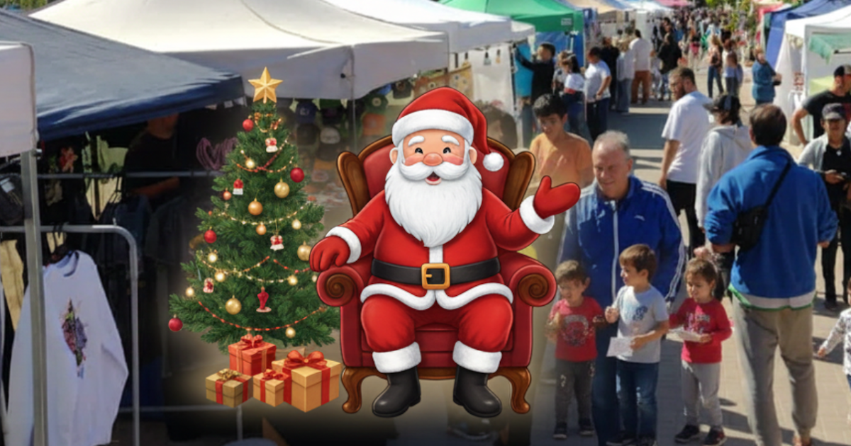 Papá Noel en el Paseo Público en el marco de la Feria de Emprendedores | FM Avenida