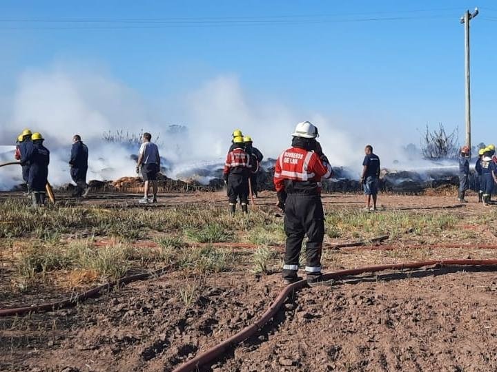 Bomberos de San Pedro colaboraron en un incendio de pastizales de gran magnitud en Lima | FM Avenida