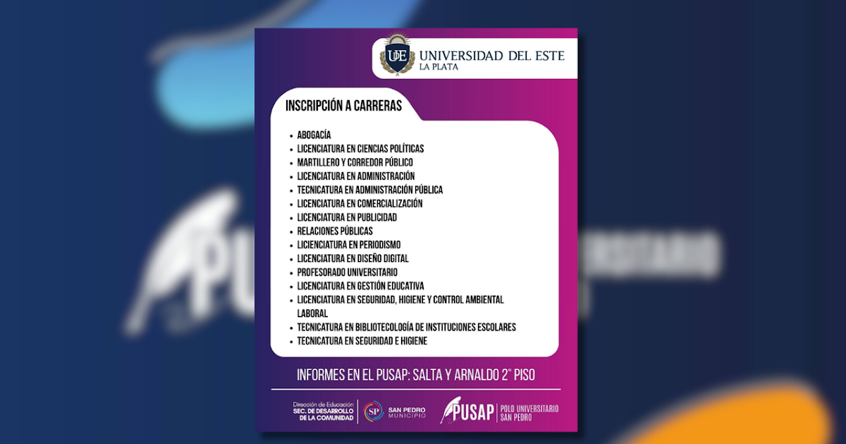 Abren las inscripciones para carreras de la Universidad del Este en el Polo Universitario | FM Avenida