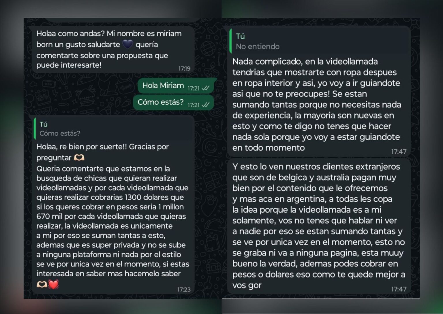 Alertan por mensajes de WhatsApp que ofrecen trabajos engañosos a mujeres: "Era para videollamadas sexuales" | FM Avenida