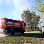 Bomberos de San Pedro y Santa Lucía trabajaron en incendio de grandes proporciones en una reserva forestal de Ramallo | FM Avenida