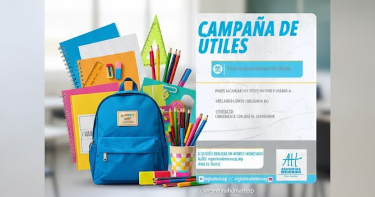 Campaña solidaria de útiles escolares para el inicio del ciclo lectivo | FM Avenida