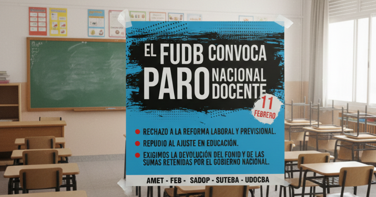 El Frente de Unidad Docente Bonaerense convocó a un paro nacional y rechazó la oferta salarial de la Provincia | FM Avenida