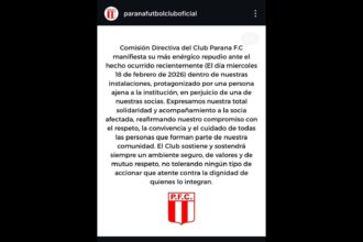 Paraná F.C. repudió un hecho ocurrido en sus instalaciones y expresó su apoyo a una socia afectada | FM Avenida