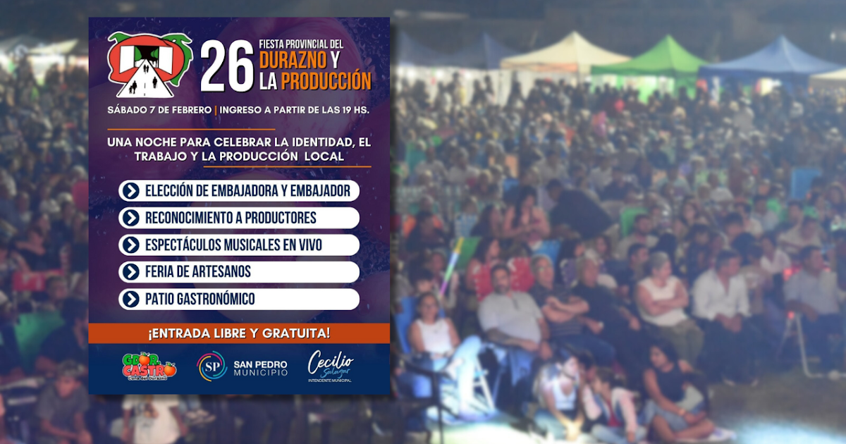 Se confirmó la grilla definitiva para la 26° Fiesta Provincial del Durazno y la Producción | FM Avenida