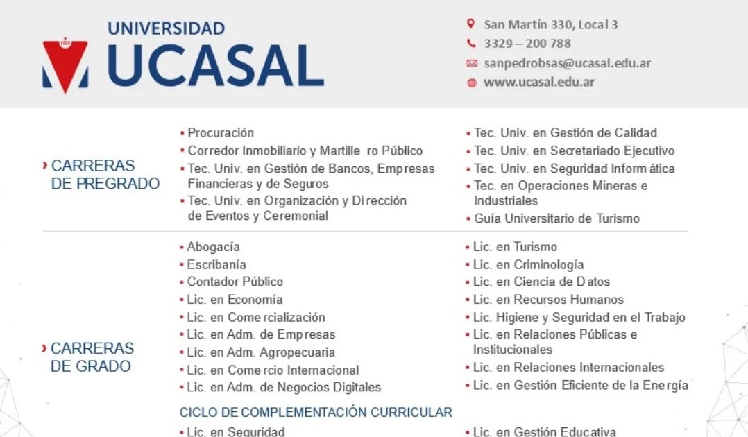 UCASAL San Pedro mantiene abiertas las inscripciones con una variada oferta académica digital y presencial | FM Avenida
