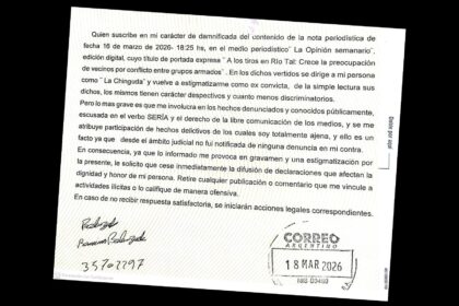 Carta documento para La Opinión: Romina Balenzuela pidió que se deje de usar el apodo despectivo | FM Avenida