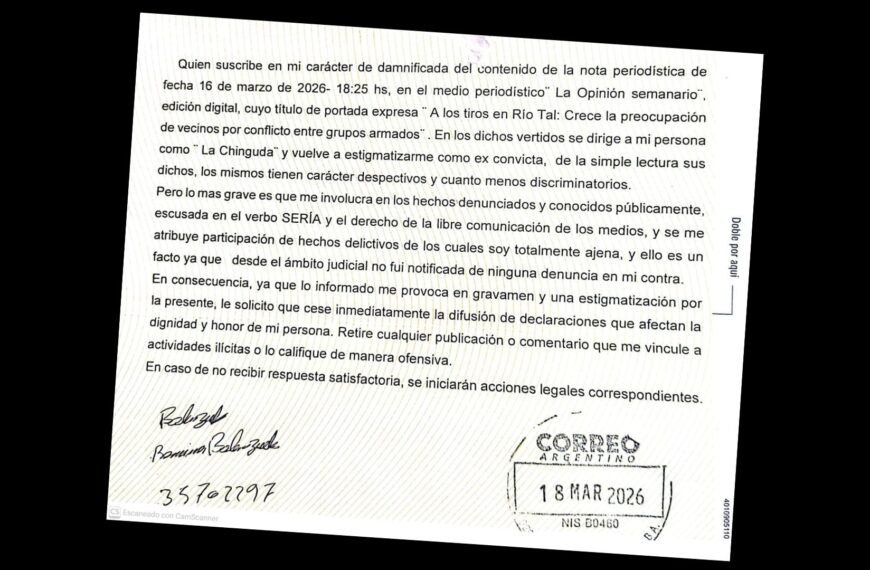 Carta documento para La Opinión: Romina Balenzuela pidió que se deje de usar el apodo despectivo | FM Avenida
