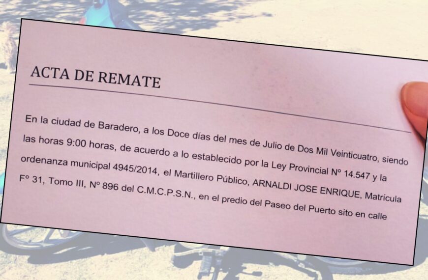 Compró una moto en el remate municipal de Baradero en 2024 y todavía no pudo retirarla | FM Avenida