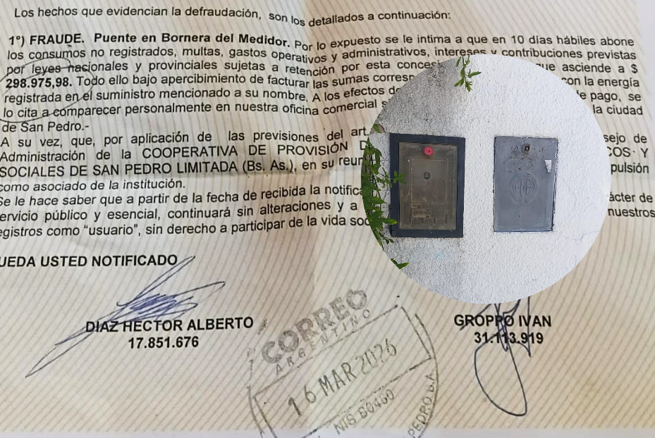 Coopser la intimó por "medidor tocado" y tiene que pagar $ 300 mil: "Es todo muy raro, no puede ser" | FM Avenida