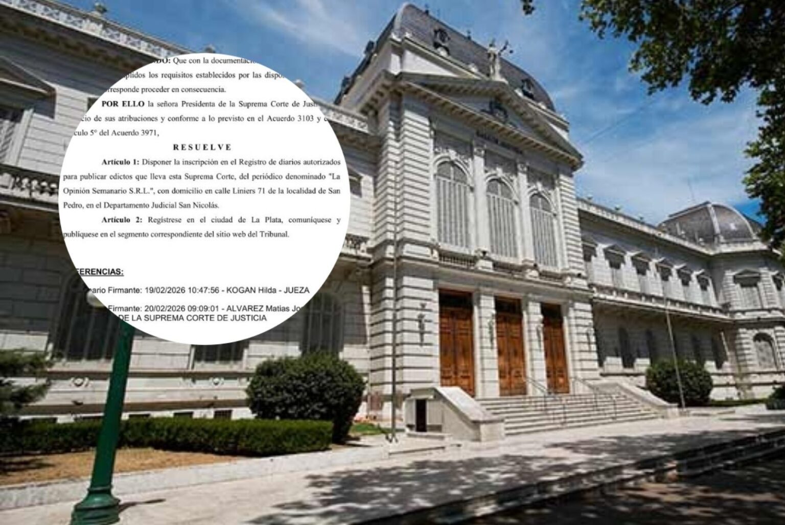 La Opinión tiene autorización de la Corte para edictos, convocatorias, licitaciones y otras publicaciones oficiales | FM Avenida