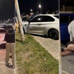 Vicente López: un BMW derrapó en una picada ilegal, atropelló a un joven y casi provoca una tragedia frente a Tecnópolis | FM Avenida