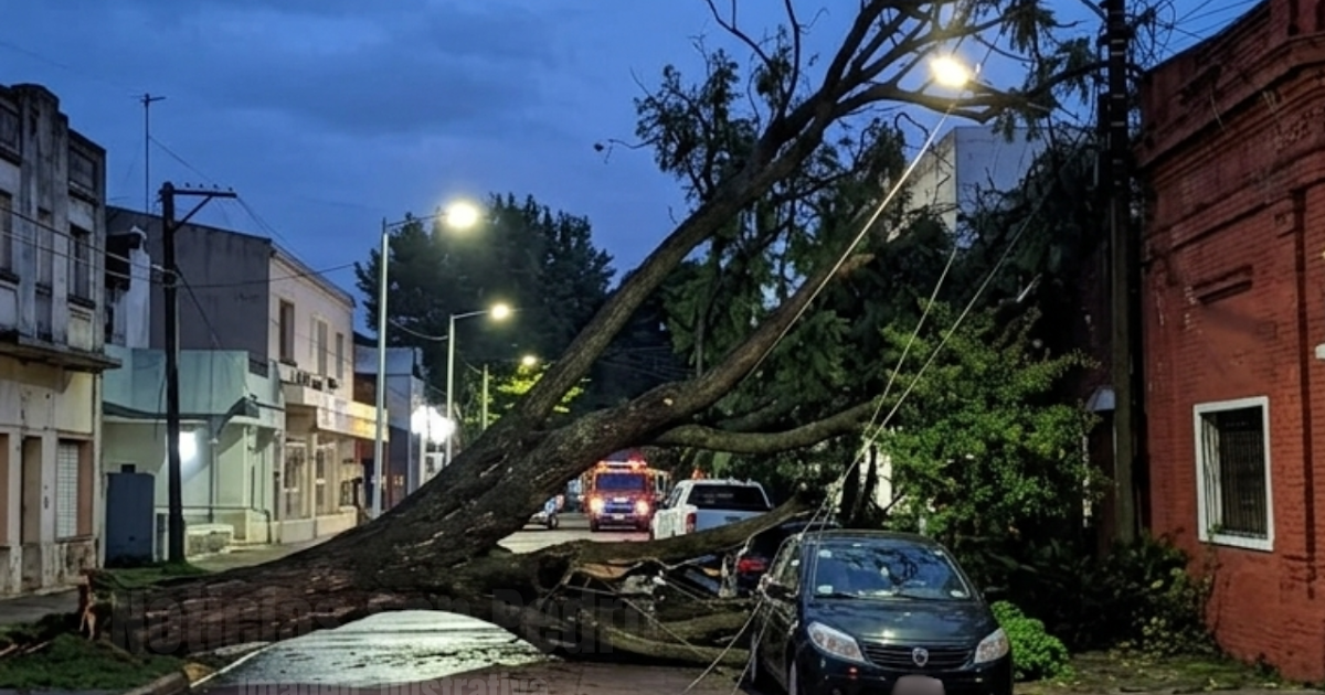 Cayó un árbol de gran porte que cortó el tránsito, dañó un auto y afectó servicios | FM Avenida