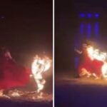 El show del horror: bailó rodeada de fuego y terminó en llamas | FM Avenida