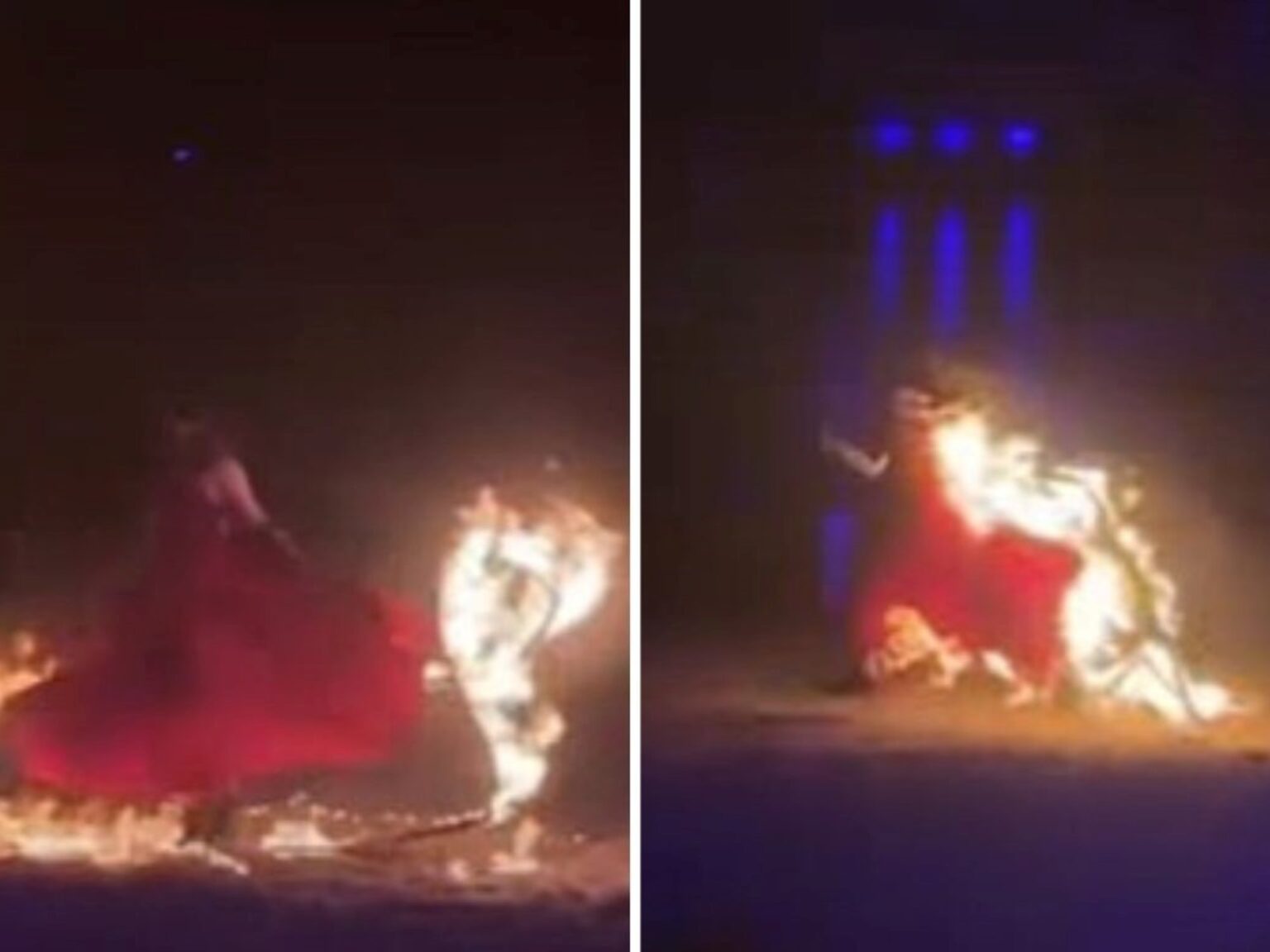 El show del horror: bailó rodeada de fuego y terminó en llamas | FM Avenida