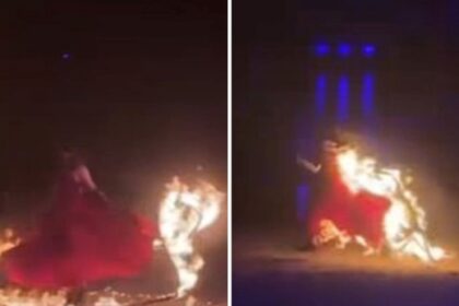 El show del horror: bailó rodeada de fuego y terminó en llamas | FM Avenida