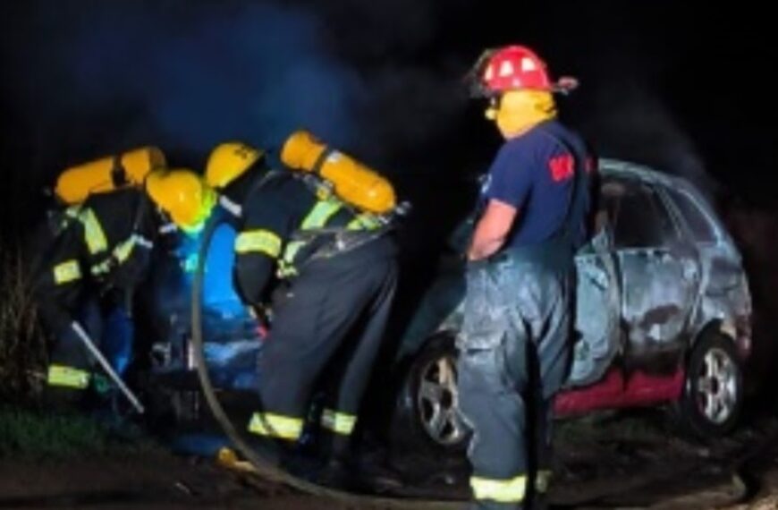 Gobernador Castro: una mujer resultó ilesa tras incendiarse su vehículo en un camino rural | FM Avenida