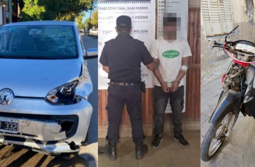 Robó una moto, chocó contra un auto y terminó detenido tras intentar fugarse a pie | FM Avenida