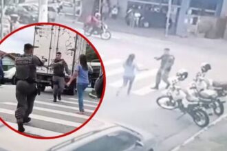 Violencia extrema en Brasil: una mujer amenazó con un cuchillo a un policía en plena calle y fue abatida de un tiro | FM Avenida