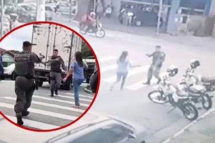 Violencia extrema en Brasil: una mujer amenazó con un cuchillo a un policía en plena calle y fue abatida de un tiro | FM Avenida